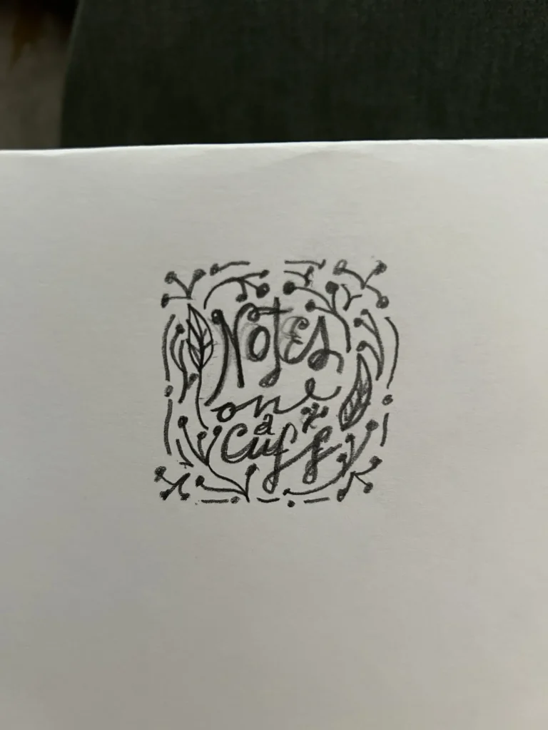 Notes on a Cuff Logotype Pencil Sketch